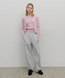 W HALF KNIT ROUND NECK CARDIGAN SET UP IN PINK image 5