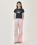 W LEMON GRAPHIC SLIM CROP TEE IN CHARCOAL GREY image 9