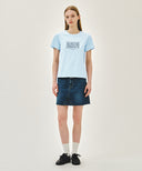 W CLASSIC LOGO TEE IN ICE BLUE image 5