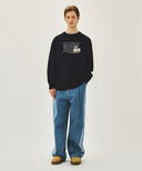 DOODLE CLASSIC LOGO LONG SLEEVE TEE IN NAVY image 5