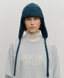 CLASSIC LOGO EARFLAP BEANIE IN TEAL image 5