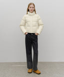 W BASIC CROP DOWN JACKET IN IVORY image 5