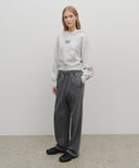 W SMALL CLASSIC LOGO CROP HOODIE IN LIGHT HEATHER GREY