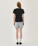 W VINTAGE CLASSIC LOGO SWEAT SHORTS IN HEATHER GREY image 5