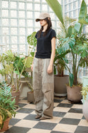 PATCH POINT WASHED COTTON PANTS IN BROWN image 9