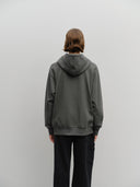 CLASSIC LOGO EMBROIDERY HOODIE (BRUSHED) IN CHARCOAL GREY