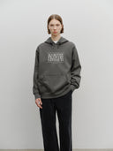 CLASSIC LOGO EMBROIDERY HOODIE (BRUSHED) IN CHARCOAL GREY