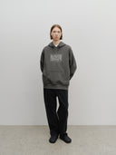 CLASSIC LOGO EMBROIDERY HOODIE (BRUSHED) IN CHARCOAL GREY