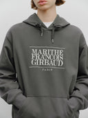 CLASSIC LOGO EMBROIDERY HOODIE (BRUSHED) IN CHARCOAL GREY