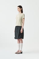 BACK SLIT SLIM TOP IN LIGHT KHAKI image 5