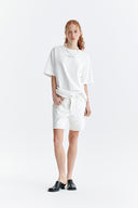 EMBROIDERY SMALL LOGO OVERSIZE TOP IN WHITE image 9