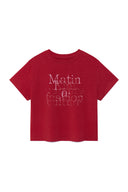 DUSTY TYPO GRAPHIC CROP TOP IN CHARCOAL GREY image 1