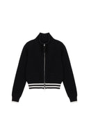 SPELL POINT STRIPE KNIT CARDIGAN IN BLACK image 8