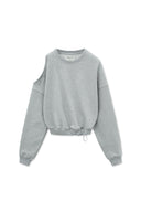 SHOULDER HOLE SWEATSHIRT IN GRAY image 1