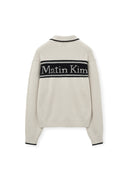 BACK LOGO COLLAR KNIT TOP FOR MEN IN IVORY image 3