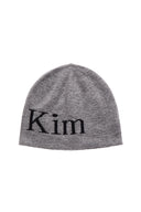 LOGO JACQUARD SHORT BEANIE IN GRAY image 2