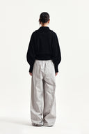 MULTI PANEL WIDE PANTS IN LIGHT GRAY image 7