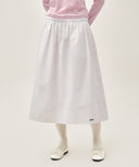 W COTTON WAIST WRINKLE SKIRT IN WHITE image 12