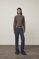 BACK TUCK DETAIL DENIM LIKE PANTS IN NAVY image 19