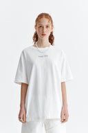 EMBROIDERY SMALL LOGO OVERSIZE TOP IN WHITE image 10