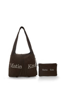 LOGO POINT ROUND ECOBAG IN KHAKI BROWN