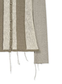 COLOR BLOCK SLIM KNIT CARDIGAN IN BEIGE