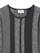 COLOR BLOCK SLIM KNIT CARDIGAN IN CHARCOAL GREY