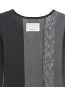 COLOR BLOCK SLIM KNIT CARDIGAN IN CHARCOAL GREY