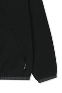 DOUBLE FACE HOODY ZIP UP IN BLACK