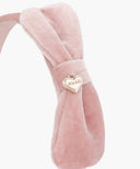 KIDS VELVET RIBBON HAIR BAND IN PINK