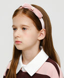 KIDS VELVET RIBBON HAIR BAND IN PINK