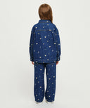 KIDS STRAIGHT FIT PRINT DENIM PANTS IN DARK BLUE