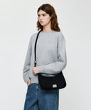 CLASSIC LOGO HALF MOON 2-WAY CROSS BAG IN BLACK