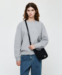 CLASSIC LOGO HALF MOON 2-WAY CROSS BAG IN BLACK