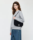 CLASSIC LOGO HALF MOON 2-WAY CROSS BAG IN BLACK
