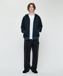 SMALL CLASSIC LOGO STRIPE OVERSIZED HOODIE ZIPUP IN DARK BLUE