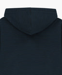 SMALL CLASSIC LOGO STRIPE OVERSIZED HOODIE ZIPUP IN DARK BLUE