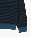 SMALL CLASSIC LOGO STRIPE OVERSIZED HOODIE ZIPUP IN DARK BLUE