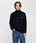 PREMIUM SMALL CLASSIC LOGO WOOL TURTLE NECK KNIT IN BLACK