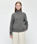 PREMIUM SMALL CLASSIC LOGO WOOL TURTLE NECK KNIT IN GRAY