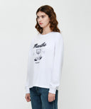 DOODLE BEAR LONG SLEEVE TEE IN WHITE