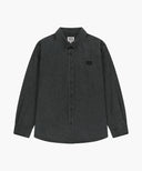 MICRO CLASSIC LOGO OVERSIZED DENIM SHIRT IN BLACK