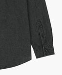 MICRO CLASSIC LOGO OVERSIZED DENIM SHIRT IN BLACK