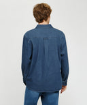 MICRO CLASSIC LOGO OVERSIZED DENIM SHIRT IN BLUE
