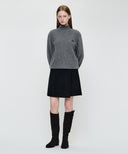 W SUEDE WRAP SKIRT IN BLACK