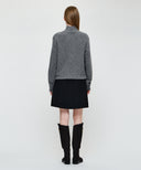 W SUEDE WRAP SKIRT IN BLACK