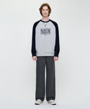 CLASSIC LOGO COLOR BLOCK RAGLAN SWEATSHIRT IN NAVY