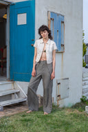 BUTTON POINT STRING WIDE PANTS IN KHAKI image 8