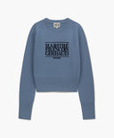 W CLASSIC LOGO CROP KNIT IN ASH BLUE image 6