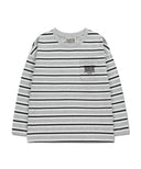 KIDS STRIPE LONG SLEEVE IN HEATHER GREY image 6
